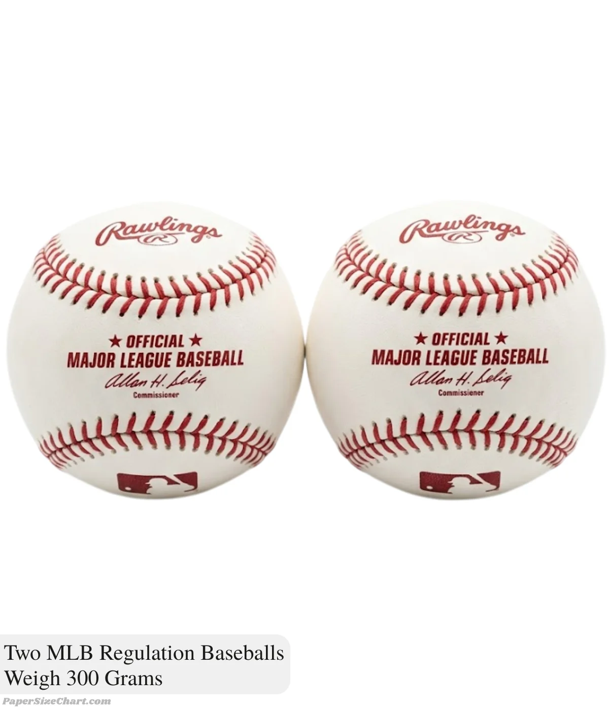 two-mlb-regulation-baseballs-weigh-300-grams